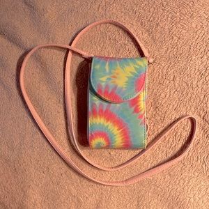 Small tie dye over shoulder purse